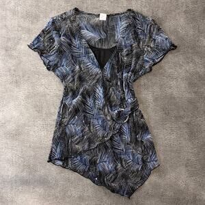 Y2k Asymmetrical Ashley J Wrap Blouse